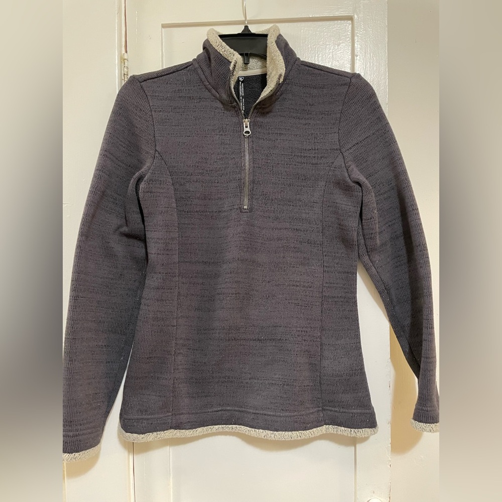 Kuhl Gray Quarter-Zip Fleece Pullover size small